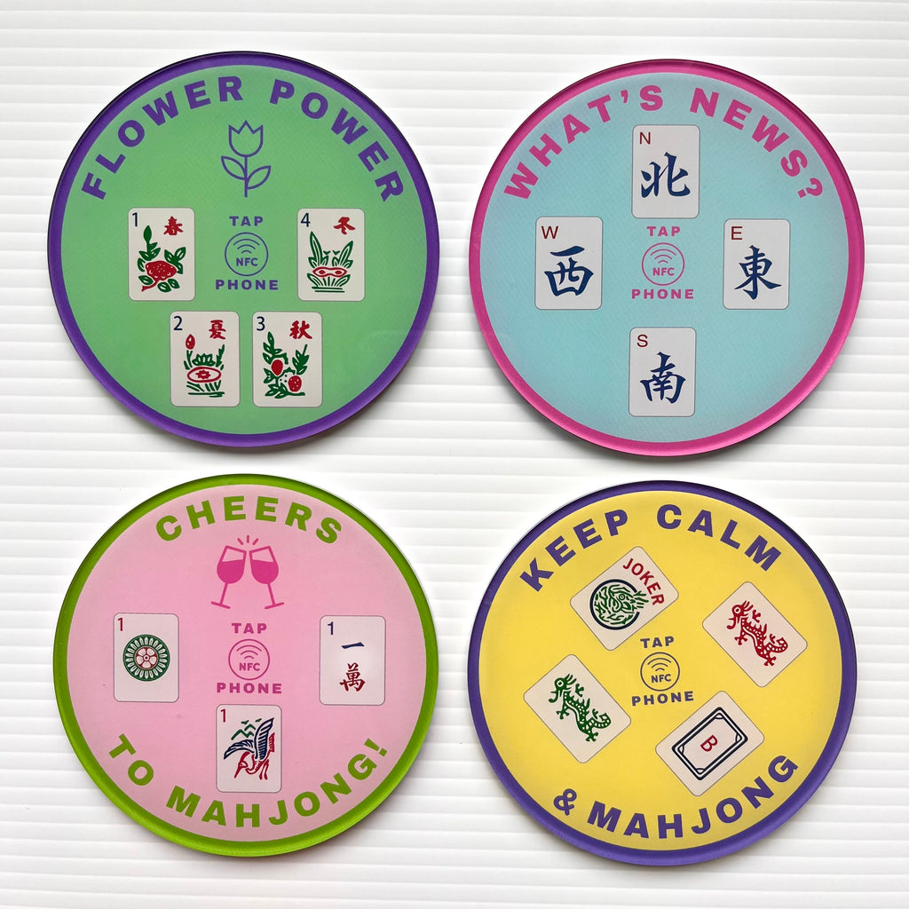 Mahjong NFC Interactive Acrylic Coasters