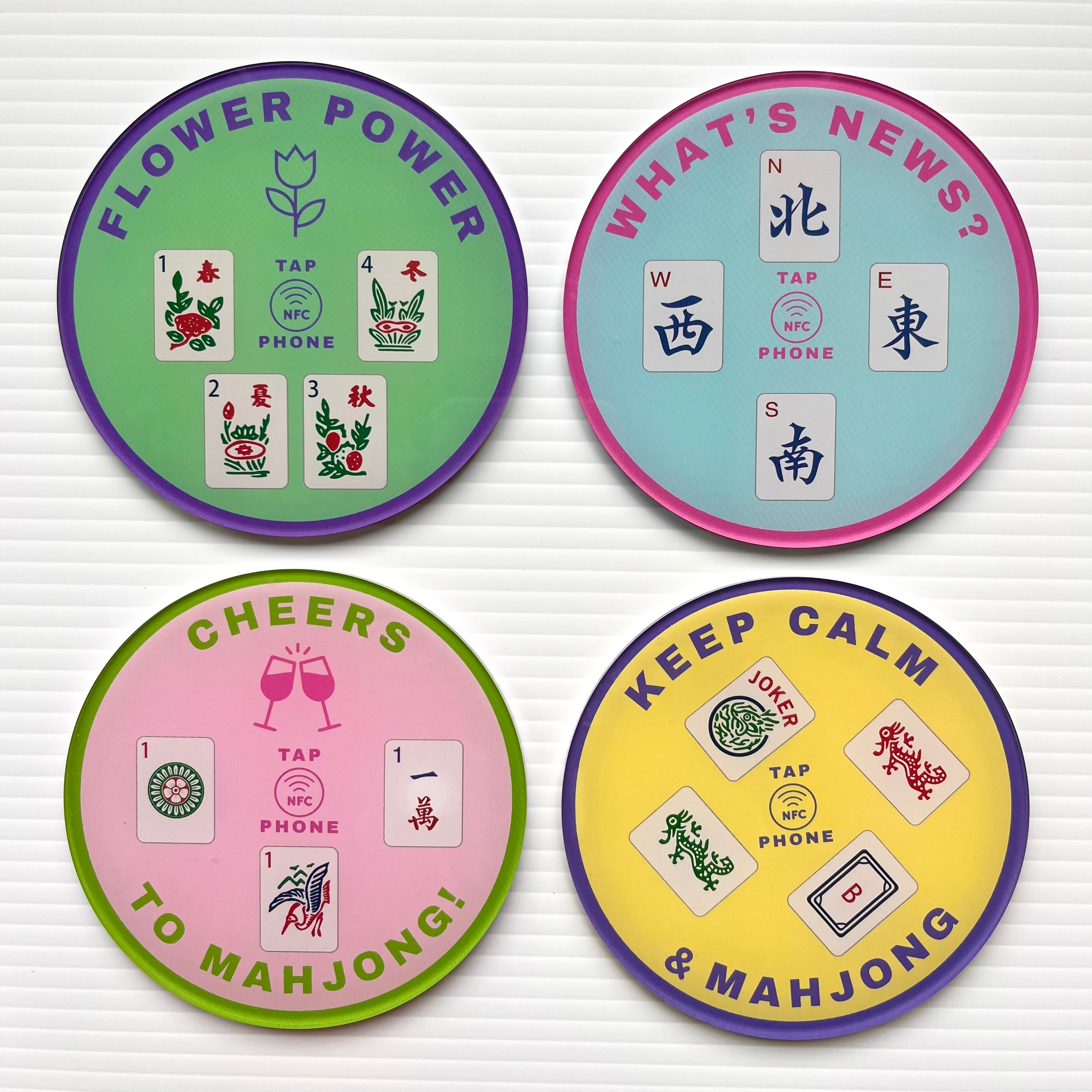 Mahjong NFC Interactive Acrylic Coasters